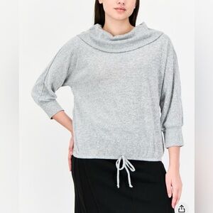 Adrienne Vittadini Light Gray Cowl Neck Sweater XL